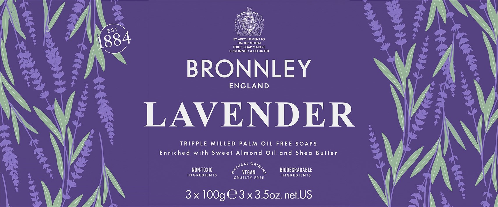 60520273 Bronnley Seife Lavender 3 x 100g