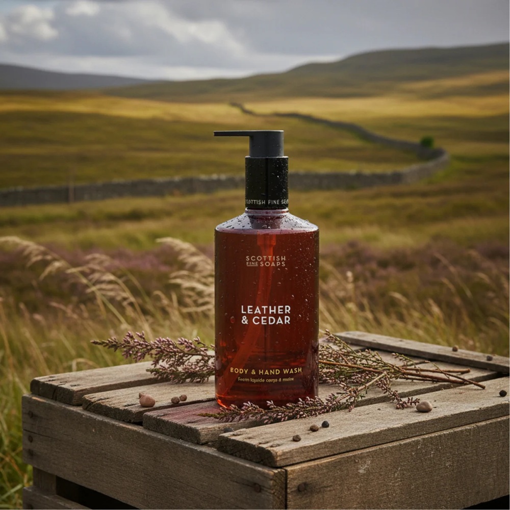 Scottish Fine Soaps Duschgel & Flüssigseife Leather & Cedar 300ml