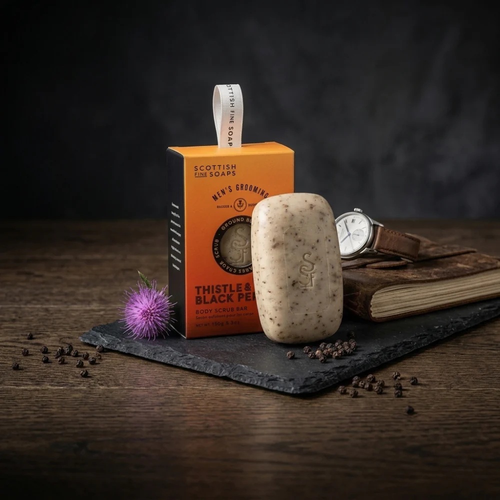 Scottish Fine Soaps Peelingseife Thistle & Black Pepper 150g