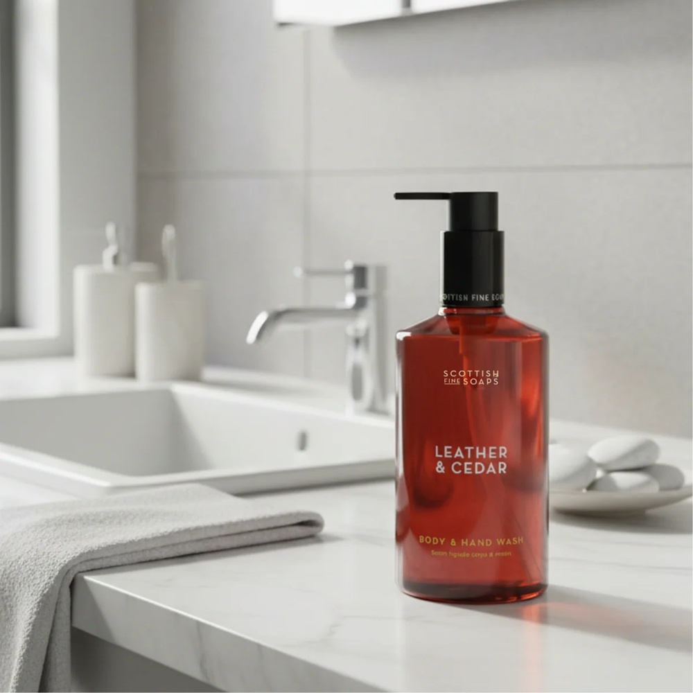 Scottish Fine Soaps Duschgel & Flüssigseife Leather & Cedar 300ml