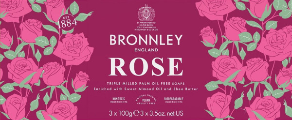 Bronnley Seife Rose 3 x 100g