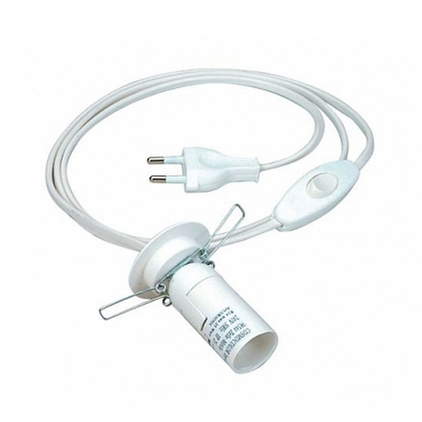 Elektromaterial/Lampenfassung mit Kabel für Salzlampe weiß (WEEE-Reg.-Nr. DE56557994)